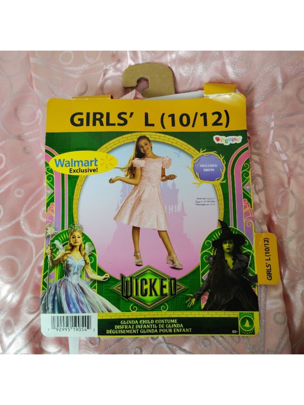 Wicked Glinda Costume Dress Girls Large 10/12 Exclusive Pink Sparkle New